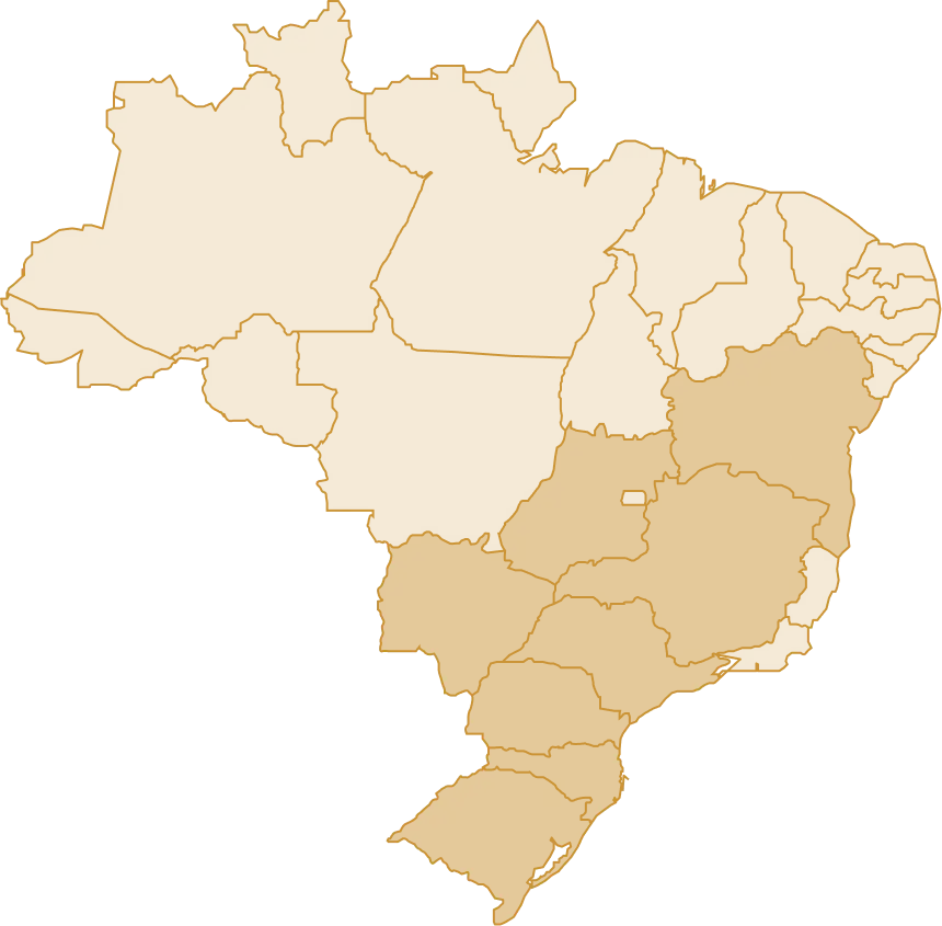 Mapa de cobertura nacional da Zurique Transportes